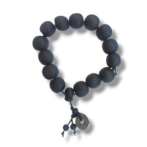 Pure Energy Black Beaded Stretch Bracelet